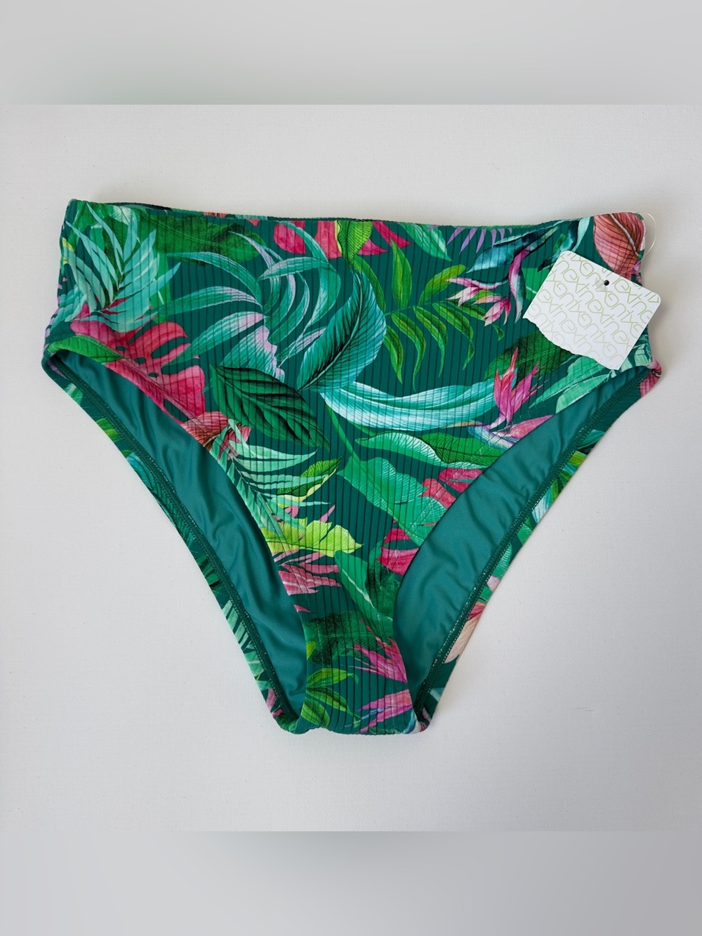 Next by Athena Tropical Print Ribbed Bikini Set Size M NWT V-Neck - Picture 7 of 16